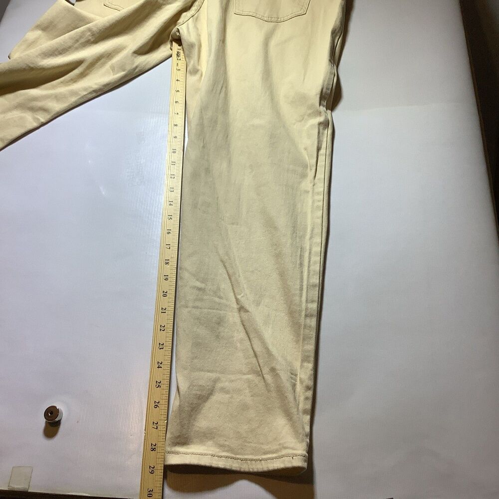Beige Canvas Cotton Women's Overall Jumpsuit, Sleeveless, Straight Leg, Button - Picture 16 of 16